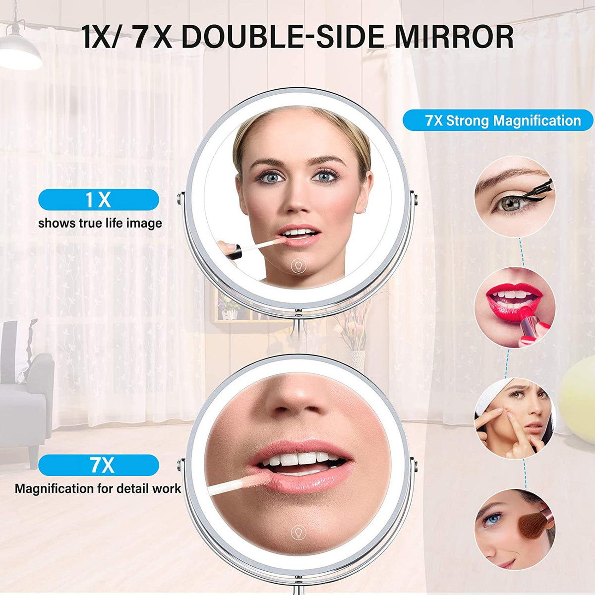 LED Makeup Mirror with Lights & Magnification for Makeup